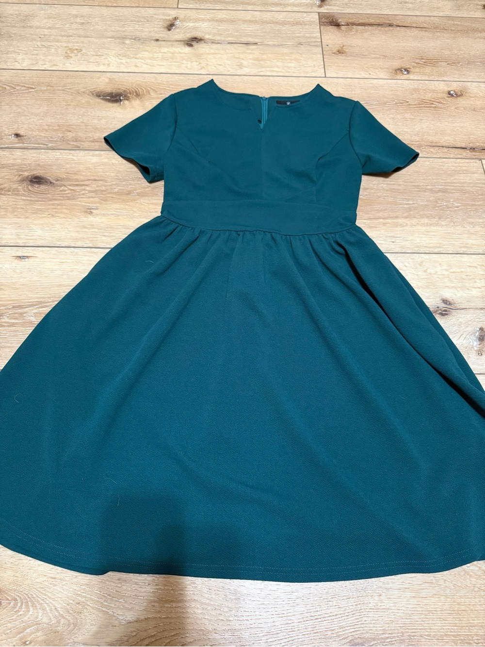 Classic Fit-and-Flare Midi Dress in Teal